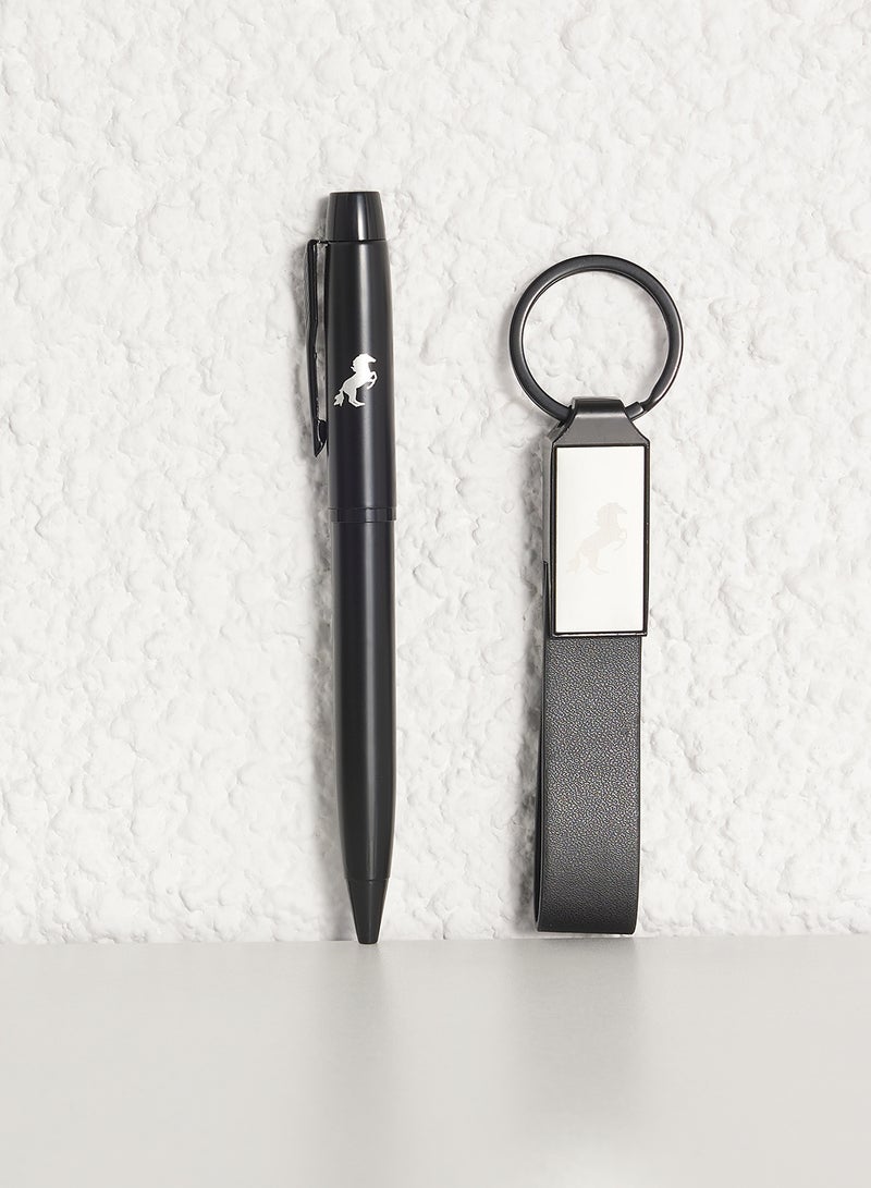 Robert Wood Genuine Leather Card Holder & Key Ring & Pen Gift Set - Image 5